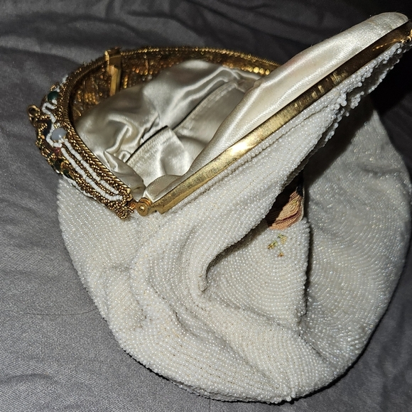 Lady's Vintage 1930's by Whiting&Davis Beaded Point de Beauvais Embroidered - Picture 8 of 8